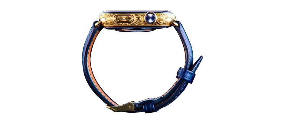 Apple iWatch 4 Gold 24k (Золото) ремешок из натуральной кожи крокодила